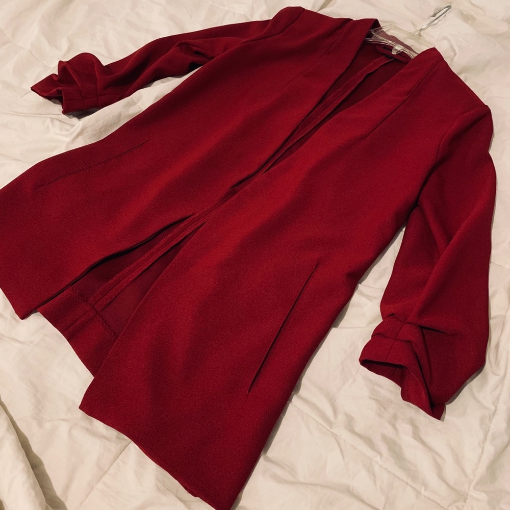 New no tags Deep Red Shinestar Blazer